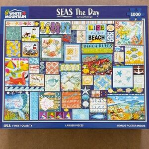 White Mountain Seas The Day Puzzle - Vibrant Beach Theme